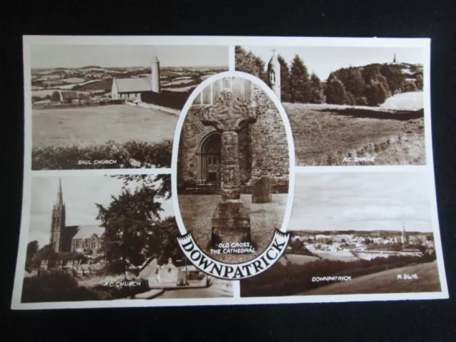 Views of Downpatrick Co Down Northern Ireland Real Photo Vintage Postcard N8