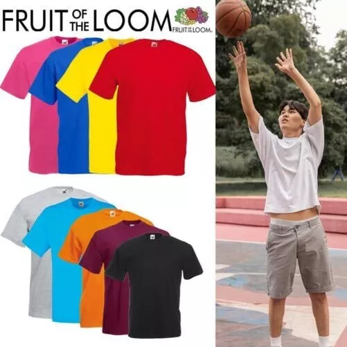 Fruit Of The Loom Uni Vide pour Hommes Coton T-Shirt Neuf