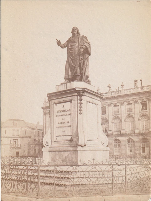 STANISLAS NANCY MURTHE & MOSELLE STATUE PLACE albumin photo c 1870 10 X 14