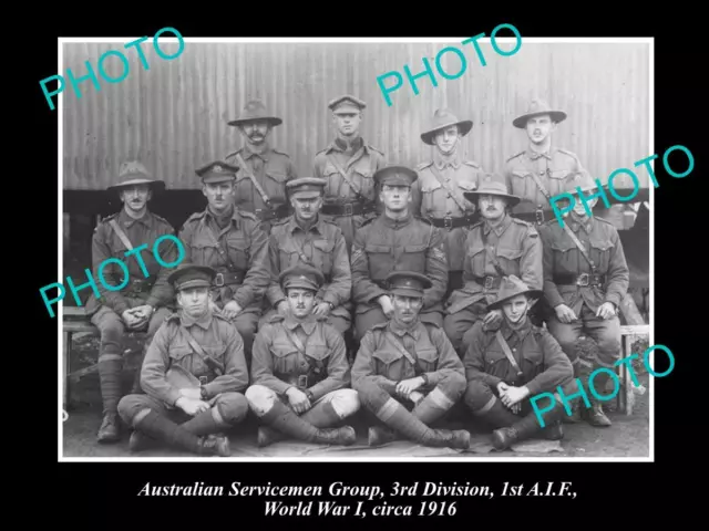 OLD 8x6 HISTORIC PHOTO OF AIF AUSTRALIAN ANZAC WWI SOLDIERS 3rd DIVISION 1916