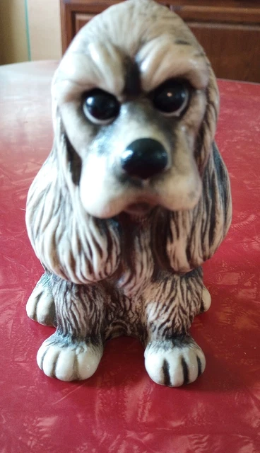 Vintage 1970's Cocker Spaniel Plastic Piggy Bank