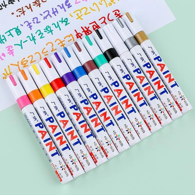 Marcador de lápiz de pintura muchos colores para neumático de automóvil metal vidrio goma permanente J5V6