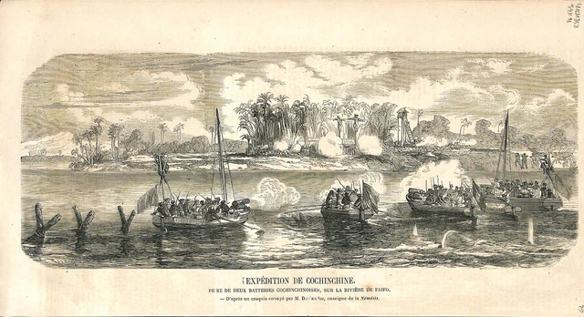 Expédition de Cochinchine sur la rivière de Faïfo au Viêt Nam ILLUSTRATION 1858