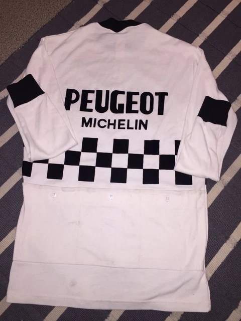 Maillot Cycliste Vintage Peugeot Michelin BP Années 60 - Taille M (Burdigala Sports)