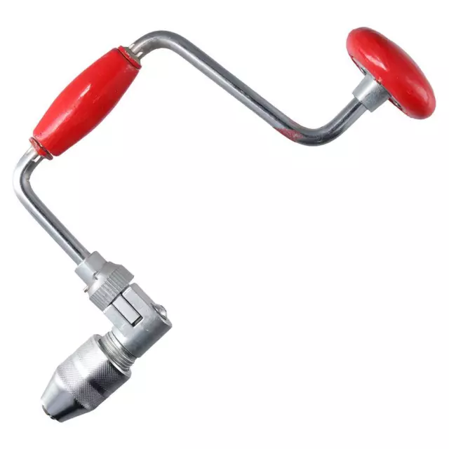 Steel and Plastic Hand Crank Drill Red with 12-Inch Swing Arm  Woodworking