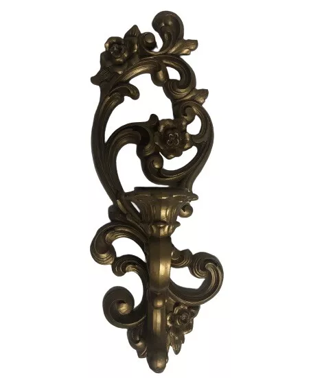 Vintage 1970s Wall Sconce ~ 15” ~ Candle Wall Decor ~ Candle Holders ~ Homco