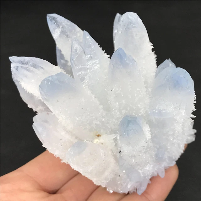 360g  New Find Blue White Phantom Quartz Crystal Cluster Mineral Specimen Reiki 2