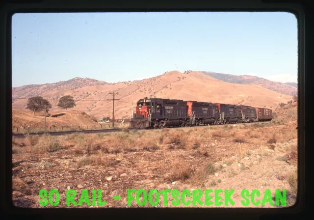 Sp 3 Sd445'S & Tunnel Motor On Freight Tehachapi Pass Ca 1977 Orig Koda Slide