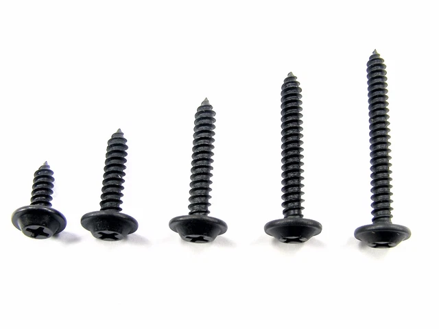 AMC Black Flat Top Trim Screws- #8 x 1/2" to 1-1/2" Long- 125pcs (25ea)- #325