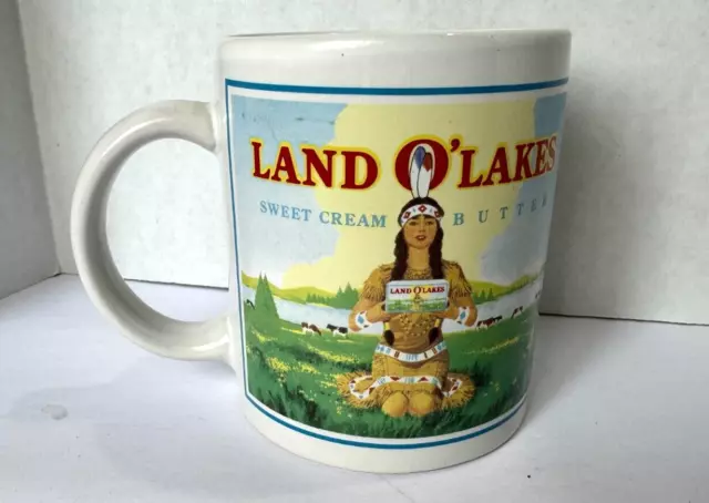 Vintage LAND O'LAKES Sweet Cream Butter Coffee Cup Mug Indian Maiden