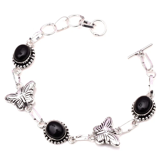 Bracelet En Argent Sterling 925 Avec Turquoise Fait Main - Réglable, Longueur 7-8 Pouces, Pierre Verte