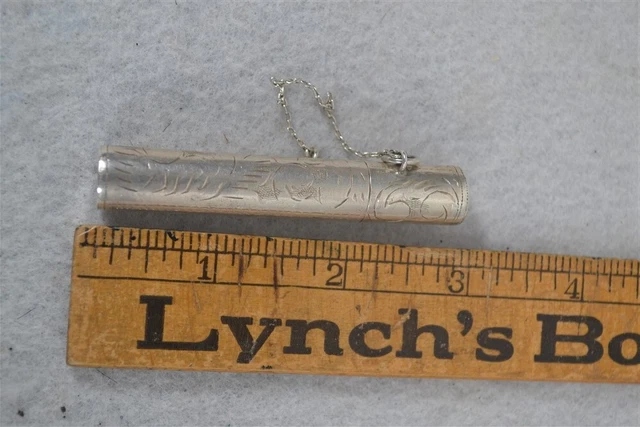 antique needle case sterling silver chatelaine marked 19th c original