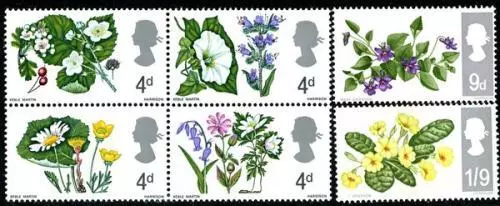 1967 British Wild Flowers (SG717-722) MNH/UM Stamp Set