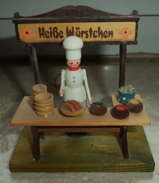 Erzgebirge Seiffen - Richard Gläßer Miniaturen Marktstand / Heiße Würstchen