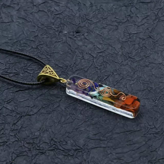 Natural Crystal Quartz Stone Pendulum Hexagonal Pendant Reiki Healing Necklace