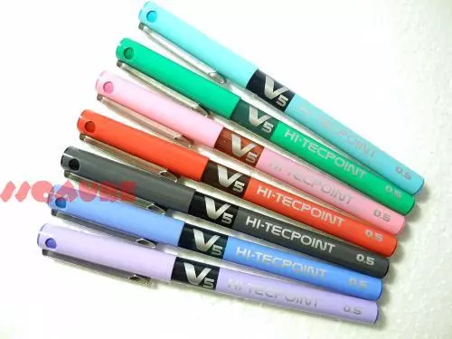 (Tracking no.) 12 x Pilot V5 Hi-Tecpoint 0.5mm Liquid Ink Rollerball pen, Pink 2