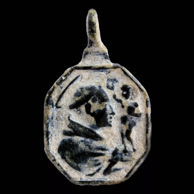 Medalla Religiosa, Siglos XVI-XVII, S. Antonio / S. Francisco - 22X14 mm.