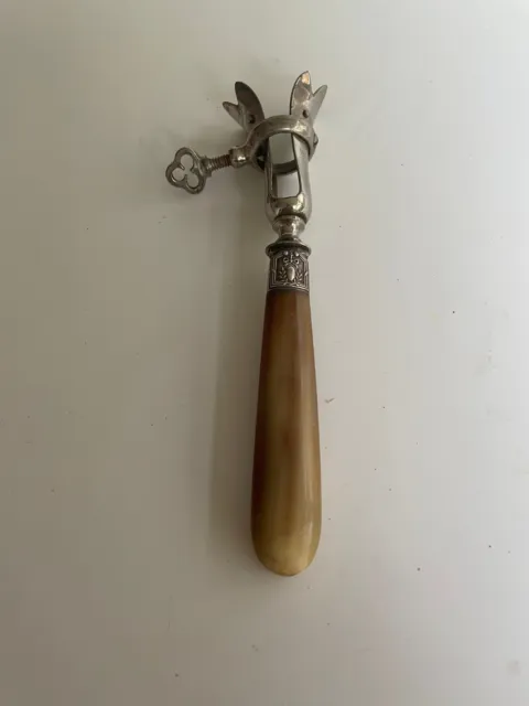 Vintage French Manche a Gigot [Leg of Lamb Holder] Horn Handle Length 20cm