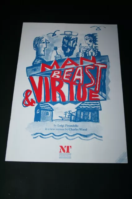 Man, Beast & Virtue - 1989 NT Theatre Programme - Trevor Eve, Tom Chadbon