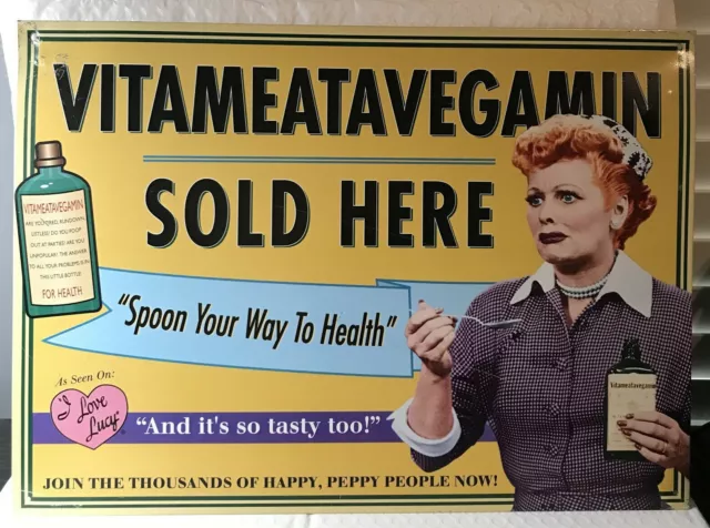 “I Love Lucy” VITAMEATAVEGAMIN Tin Sign 12.5 X 18
