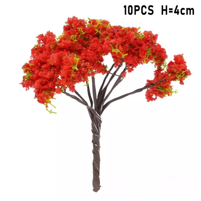 Neu Nützlich Modellbaum Plastikkulisse Kunststoff Rote Blumen Diorama-Garten