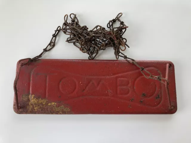 Vtg Metal Swing Seat Stamped Tombo Rustic Decor Rusty Chain