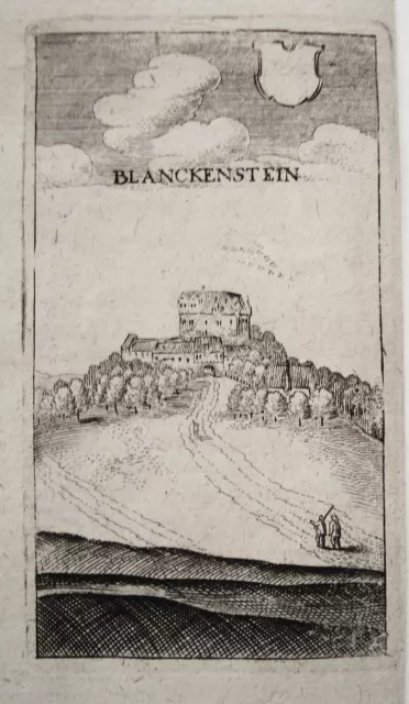 Gladenbach Burg Blankenstein Hessen Marburg Biedenkopf Merian Kupferstich 1645