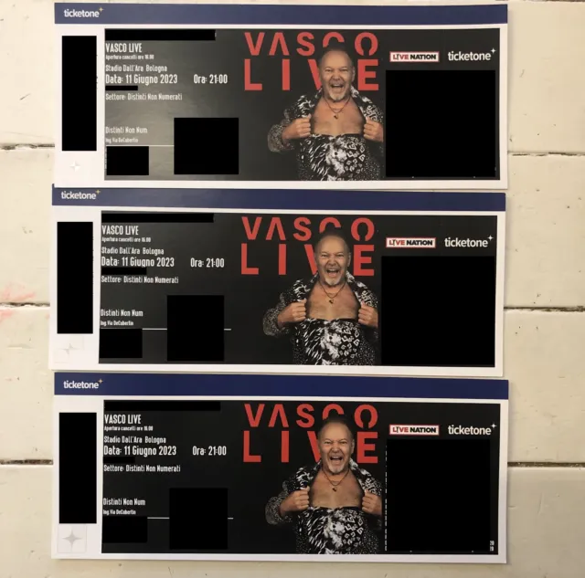 1x Biglietto Concerto Vasco Rossi Bologna Domenica 11/06/2023 Stadio Dall'Ara