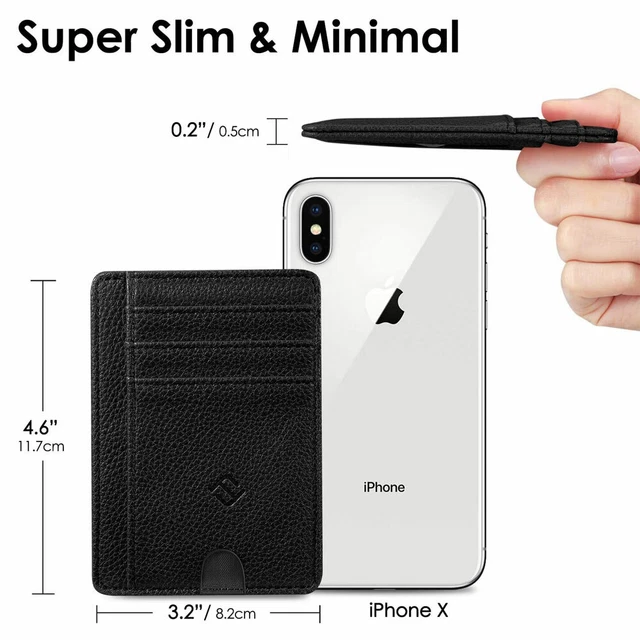 Mens RFID Blocking Leather Slim Wallet Money Credit Card Slots Coin Holder 3