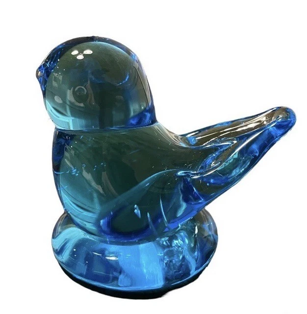 Art Glass Cobalt "Blue Bird of Happiness" Signed & Dated 1998