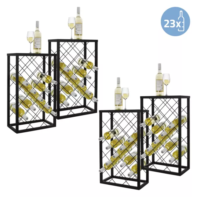 4x Botellero para 23 bebidas 68x40x22 cm soporte de metal organizador para vinos