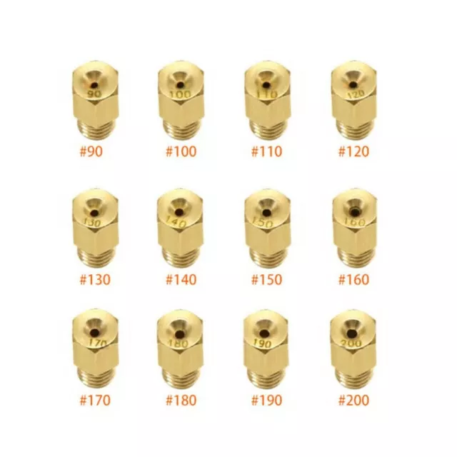 12x Hex Type Main Jets For MIKUNI VM/TM/TMX Carburetor 90-160 170 180 190 200