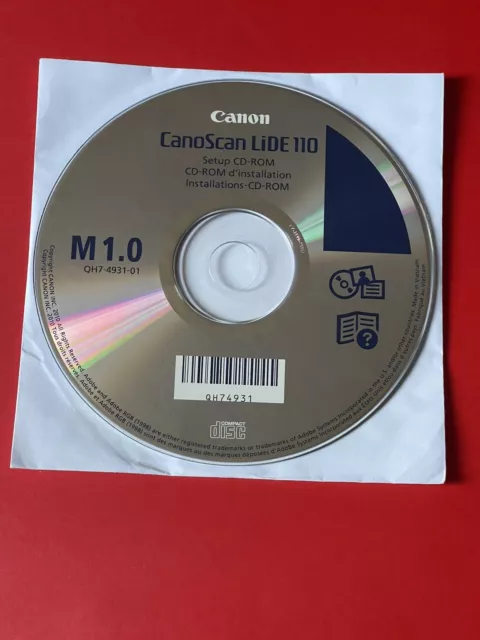 Canon ~ CanoScan LiDE 110 Scanner Setup CD-ROM Software M 1.0