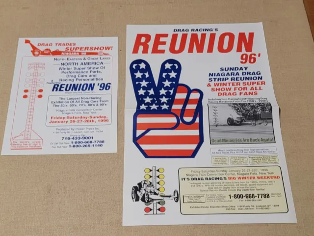 1996 Drag Racing Reunion Poster & Brochure Advertisement Niagra Falls NY