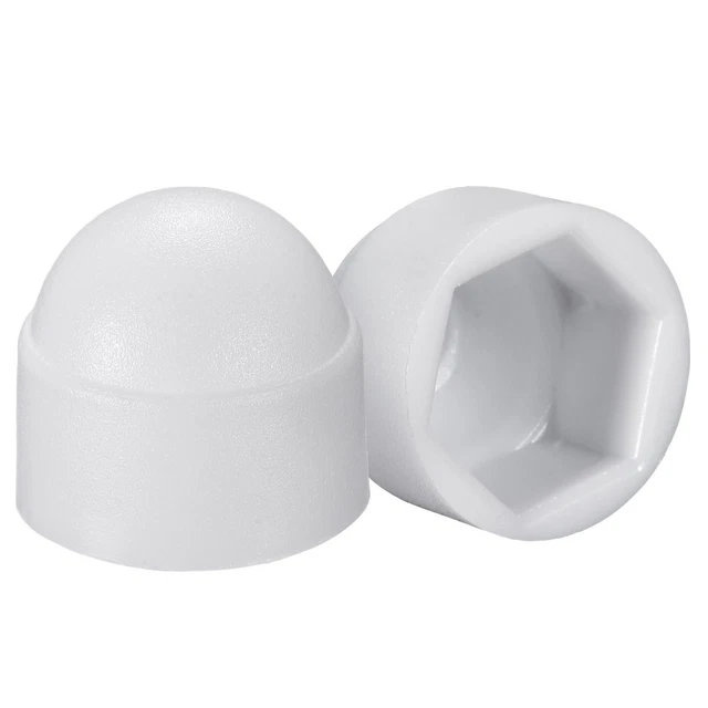 Plastica Cupola Bullone Dado Protezione Cappuccio Coperchi, M8/13mm Bianco 25pz