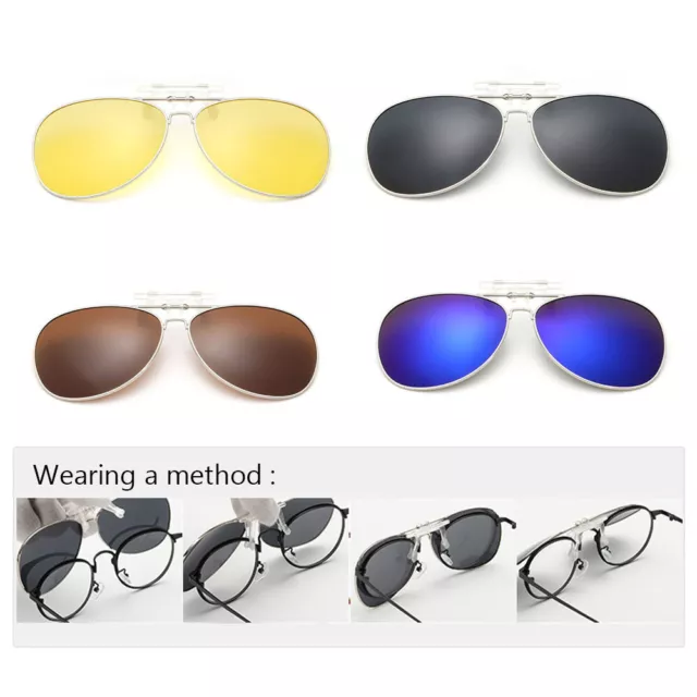Fashion Sunglasses Clip-on Flip-Up Style Polarized UV400 Driving Vision Glasses