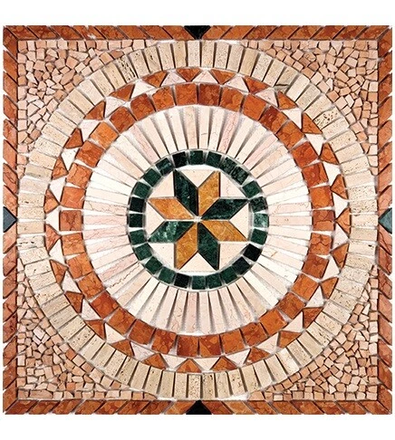 Rosone Rosoni Mosaico in marmo, per interno ed esterni, Amalfi, cm.66x66
