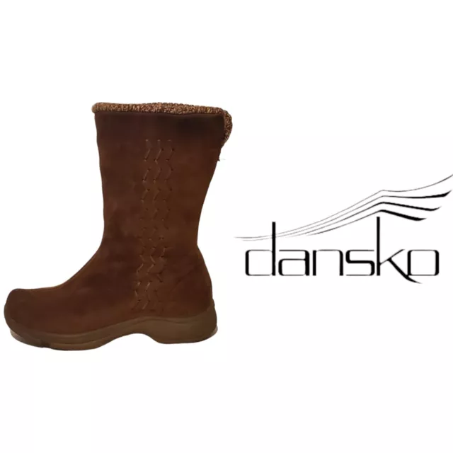 Dansko Brown Suede Boots Womens EU Size 38 US 7.5 Zippered Leather