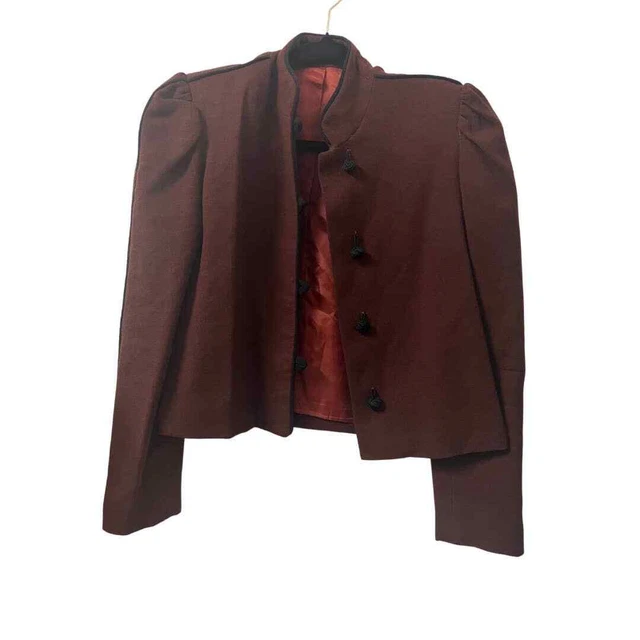 CAROLE LITTLE for SAINT-TROPEZ WEST Women’s burgundy wool Vintage blazer 2