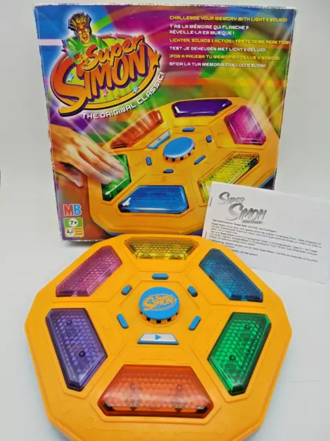 Super Simon Vintage Spiel Geschickslichkeit Reaktion MB Spiele, mit Anleitung