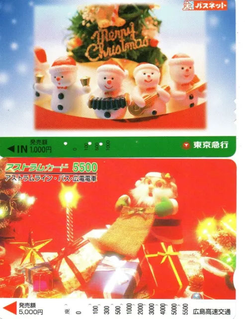 Japan : 2 tolle schöne Prepaidkarten : Weihnachten - Merry Christmas ( 1 )