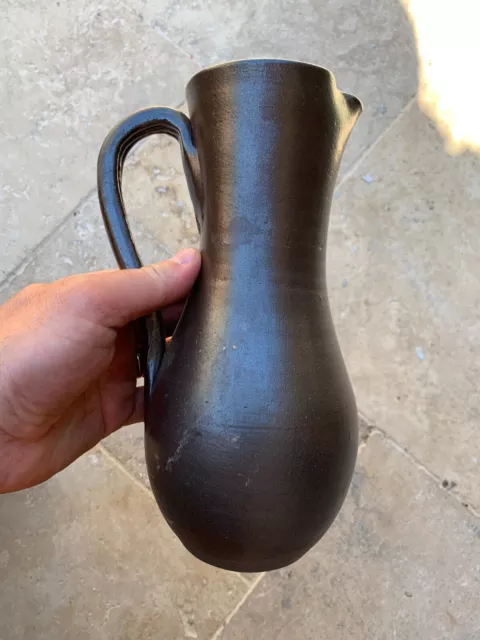 Ancienne Cruche Carafe Signee "Hubert France" En Gres Parfait Etat Ceramiste