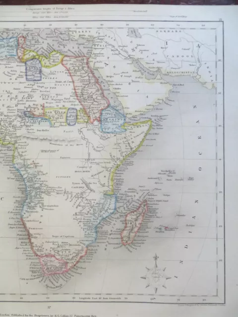 Africa Unexplored Regions European Colonies c. 1850-8 Archer engraved map 3