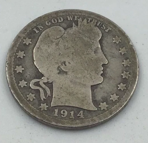 1914 Silver Barber Quarter Average Circulated