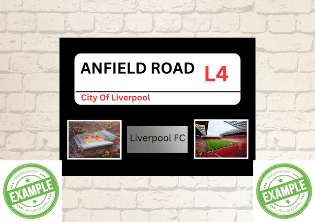 ANFIELD ROAD LIVERPOOL FC FOOTBALL ART MURAL REVÊTEMENT 30x20 pouces