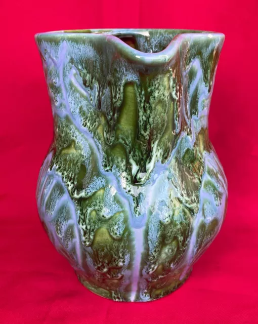 Superbe Pichet Vase en Céramique RICARD Vert et Bleu CONGUIS Ile de Bendor 18cm 3