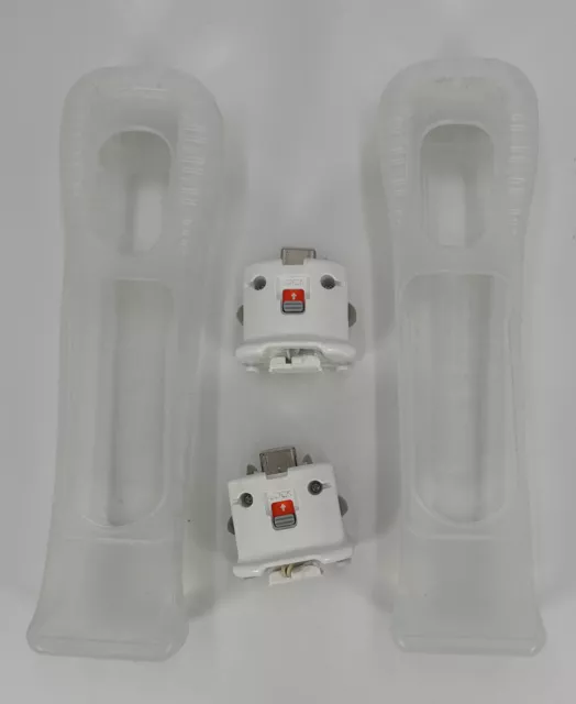 2 Nintendo Wii Motion Plus Adapter Sensors RVL-026 (White) And Silicone Covers