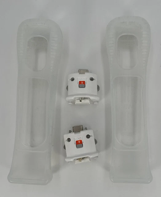 2 Nintendo Wii Motion Plus Adapter Sensors RVL-026 (White) And Silicone Covers