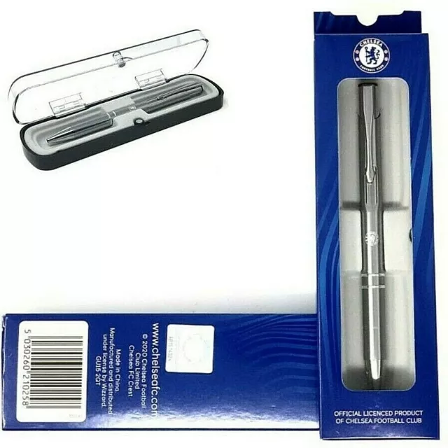 Chelsea FC Executive Blue Ink Ball Point Pen CFC Complete Gift Box