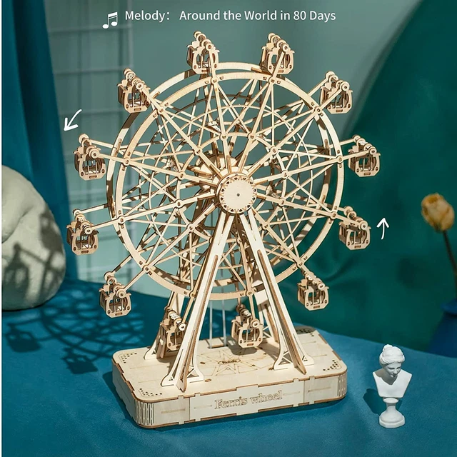 3d Model Craft Rolife ROLIFE FERRIS WHEEL Music Box DIY 3D Wooden Puzzle Model Craft to Build ...